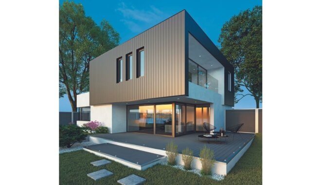 Villa in aluminium gevel